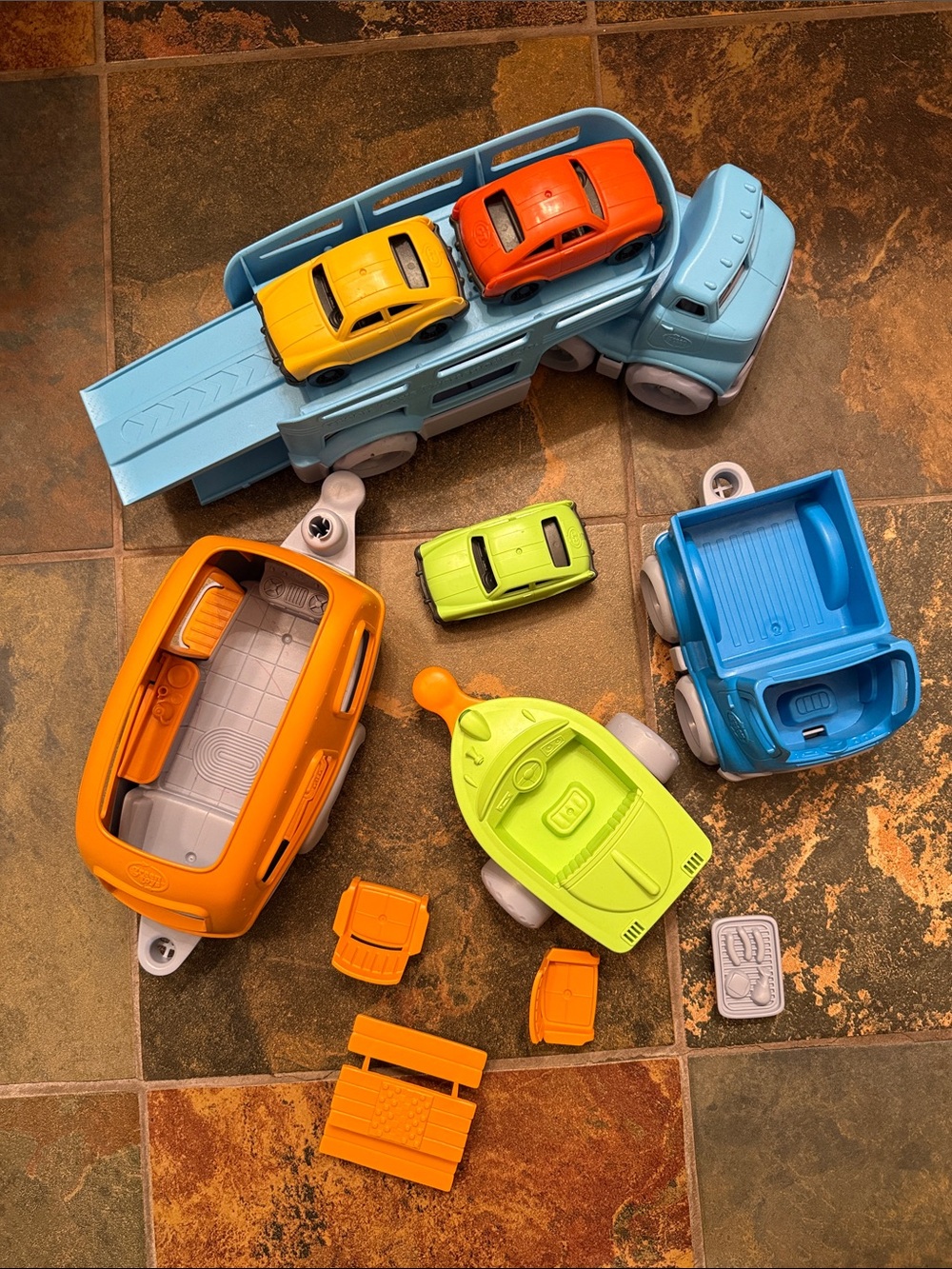 Bundle Lot of Green Toys Vehicles, Cars, Camper, Truck